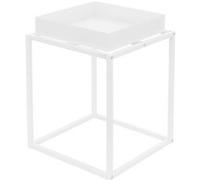 ML-Design Support pour Plantes, Métal Blanc, 35x35x46 cm, Carré, Empilable, Surface de