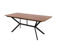 ML-Design Table à Manger Rectangulaire 180x80x75 cm Marron Foncé Structure en Acier, pour 6 Personnes, Plateau Spacieux pour Intérieur ou Cuisine, Pieds à Vis Réglables en Hauteur, Stable et Moderne