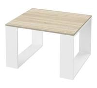 ML-Design Table Basse Carrée de Salon 65x65x40 cm, Aspect Chêne Blanc, Pieds Traîneau,