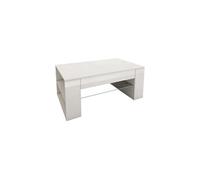 ML-Design Table Basse de Salon, 100x42x60 cm, en Blanc Mat/Brillant, avec Etagère en Verre