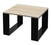 ML-Design Table Basse de Salon 65x65x40 cm, Aspect Chêne/Noir, Pieds Traîneau, Salon
