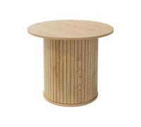 ML-Design Table basse ronde Ø 60 x 50 cm aspect bois marron avec plateau dépassant mobilier pour la maison console d'appoint contemporain pour canapé