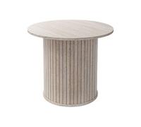 ML-Design Table Basse Ronde Ø 60 x 50 cm, Aspect Pierre Beige avec Plateau Dépassant,