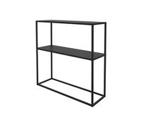 ML-Design Table Console avec 1 Étagère, Métal Noir, 80x26x80 cm, Support pour