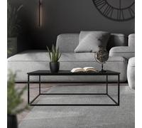 ML-Design Table d'Appoint 110x39,5x59 cm Noir Mat, Forme Rectangulaire, Structure Métallique, Design Industriel, Table pour l'Entrée, Table Basse de Salon Console Couloir Table Décorative Polyvalente