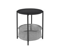 ML-Design Table d'Appoint Rond Ø43xH51cm Anthracite, en Métal, avec Panier de Rangement en