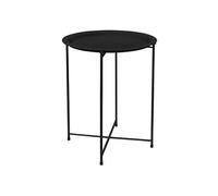 ML-Design Table d'Appoint Ronde Ø 43 cm x H 52 cm, en Métal Revêtu par Poudre, Noir, Bout de Canapé, Table Basse de Nuit, Style Industriel, pour Intérieur/Extérieur, Construction Solide et Stable
