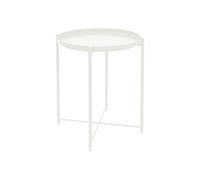 ML-Design Table d'Appoint Ronde Ø 45 x H 52 cm, en Métal, Blanc, Table Basse avec Plateau Blanc