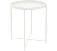 ML-Design Table d'Appoint Ronde Ø 45 x H 52 cm, en Métal, Blanc, avec Plateau Amovible,