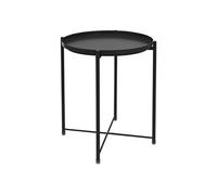 ML-Design Table d'Appoint Ronde Ø 45 x H 52 cm, en Métal, Noir, Table Basse avec Plateau