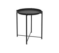 ML-Design Table d'Appoint Ronde Ø 45 x H 52 cm, en Métal, Noir, Table Basse avec Plateau