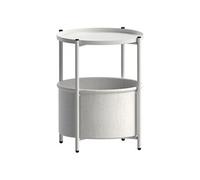 ML-Design Table d'Appoint Ronde Ø45,5 x H 52,5 cm, Blanc, en Métal, Table Basse avec