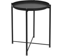 ML-Design Table d'Appoint Ronde Ø 45 x H 52 cm, en Métal, Noir, avec Plateau Amovible, Schwarz G