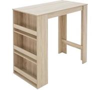 ML-Design Table de bar à 3 étagères 117x106x57 cm aspect chêne sonoma en bois mdf grand espace de rangement comptoir de cuisine pour boissons et repas mobilier petit-déjeuner et bistro style moderne B
