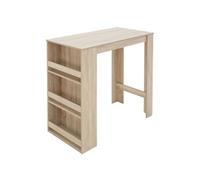ML-Design Table de Bar avec Etagère à 3 Niveaux, Chêne Sonoma, 117x106x57 cm, Beaucoup