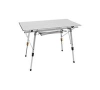 ML-Design Table de Camping Pliante Argent, 90x51,5 cm, Aluminium, Hauteur Réglable 46-66,5