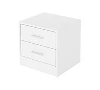 ML-Design Table de Chevet avec 2 Tiroirs, Blanc, 38 x 37 x 34 cm, en Bois, Table de Nuit