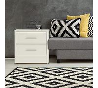 ML-Design Table de Chevet avec 2 Tiroirs, Blanc, 38 x 37 x 34 cm, en Bois, Table de Nuit d'Appoint, Commode Console, Meuble Armoire de Rangement, Convient à Chaque Lit et Chambre à Coucher ou Bureau