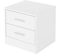 ML-Design Table de Chevet avec 2 Tiroirs, Blanc, 38 x 37 x 34 cm, en Bois, Table de Nuit Weiß