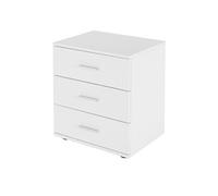 ML-Design Table de Chevet avec 3 Tiroirs, Blanc, 45 x 52 x 34 cm, en Bois, Table de Nuit