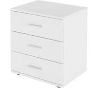 ML-Design Table de Chevet avec 3 Tiroirs, Blanc, 45 x 52 x 34 cm, en Bois, Table de Nuit Weiß