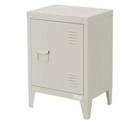 ML-Design Table de Nuit Gris Clair, 40x30x58 cm, en Acier, Poignée de Porte à Gauche, Design Industriel, Meuble de Chevet d'Appoint Commode de Chambre à Coucher Armoire Métallique, Étagère Réglable