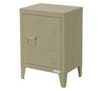 ML-Design Table de Nuit Olive Mat, 40x30x58 cm, en Acier, Poignée de Porte à Gauche, Design Industriel, Meuble de Chevet d'Appoint Commode de Chambre à Coucher Armoire Métallique, Étagère Réglable