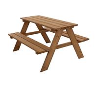 ML-Design Table de Pique-Nique avec 2 Bancs Ensemble de Jeu pour Enfants Marron en Bois Massif 4 Places Résistant aux Intempéries