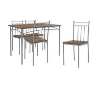 ML-Design Table de Salle à Manger avec 4 Chaises, Bois Flotté, Set de 5 Pièces pour 4 Personnes, MDF Laminé, Pieds en Métal, Matériel de Montage Inclus, Ensemble de Meubles de Cuisine Salon