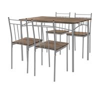 ML-Design Table de Salle à Manger avec 4 Chaises, Bois Flotté, Set de 5 Pièces pour 4 Personnes, MDF Laminé, Pieds en Métal, Matériel de Montage Inclus, Ensemble de Meubles de Cuisine Salon