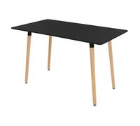 ML-Design Table de Salle à Manger Noir Satiné en Bois, 120x70x74,5cm, pour 4-6 Personnes, Rectangulaire, Table de Cuisine Scandinave