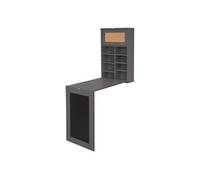 ML-Design Table Murale Pliante, Gris, en MDF, Tableau Noir, 8 Compartiments et Tableau d'Affichage, Bureau Multifonctionnel, Montage