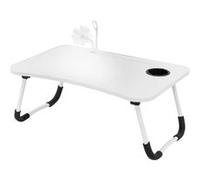 ML-Design Table pour Ordinateur Portable Pliante, 60x40 cm, Blanc, avec 4 Prises de Charge Blanc G