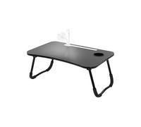 ML-Design Table pour Ordinateur Portable Pliante, 60x40 cm, Noir, avec 4 Prises de Charge