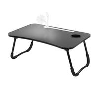 ML-Design Table pour Ordinateur Portable Pliante, 60x40 cm, Noir, avec 4 Prises de Charge USB, Lampe USB, Ventilateur, Support pour