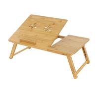 ML-Design Table pour Ordinateur Portable pour Lit/Sofa, en Bambou, Réglable en Hauteur, Pieds Pliables, Lapdesk Inclinable