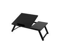 ML-Design Table pour Ordinateur Portable pour Lit/Sofa, Noir, Bois, Réglable en Hauteur, Noir
