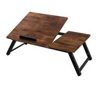 ML-Design Table pour Ordinateur Portable pour Lit/Sofa, Pliable, Vintage/Brun, Bambou, Braun, Schwarz G