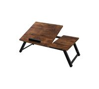 ML-Design Table pour Ordinateur Portable pour Lit/Sofa, Pliable, Vintage/Brun, Bois,