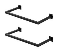 ML-Design Tringle à Vêtements Rectangulaire en U, P30xL60 cm, Noir, Acier Inoxydable, Portemanteau à Montage Mural + Matériel de Montage