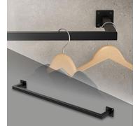 ML-Design Tringle à Vêtements Rectangulaire, P12 x L90 cm, Noir, Acier Inoxydable, Forme de U, Portemanteau à Montage Mural, Porte-vêtements, à Linge, + Matériel de Montage