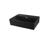 ML-Design Vasque à Poser Lavabo Salle de Bain 515 x 360 x 130 mm en Céramique Noir Mat Rectangulaire Évier Toilette Moderne et Élégant Sans Robinet de Vidange Lave-mains Suspendue de Comptoir