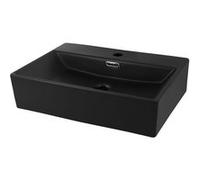 ML-Design Vasque à Poser Lavabo Salle de Bain 515 x 360 x 130 mm en Céramique Noir Mat Rectangulaire Évier Toilette Moderne et Élégant Sans Robinet de Vidange Lave-mains Suspendue de Comptoir