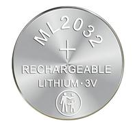 ML2032 Lot de 2 batteries rechargeables 3 V 80 mAh pour clavier Logitech K750, montre Garmin Forerunner 10, calculatrice - RTC 3V ML 2032 Kit de remplacement de batterie