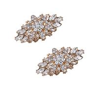 MLAVXCC Lot de 2 pinces à chaussures en strass double couche pour décoration de chaussures de fête de mariage, approx 3*5.5cm, Strass, Strass