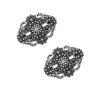 MLAVXCC Lot de 2 pinces à chaussures rétro en cristal pour femme et fille Décoration de chaussures de fête de mariage, approx 5*4cm, Argent, Strass