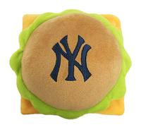 MLB New York Yankees Cheese Burger Jouet couineur en peluche pour chien et chat - Jouet en peluche pour chiens et chats avec couineur intérieur et beau nom/logo de l'équipe de baseball