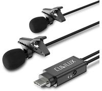 Mlc-3 Double Microphones Cravate Usb C Avec Prise Jack 3.5mm,Micro Double Revers De Type C Compatible Avec Ipad 10,Samsung Note 20/10 S21/S20 Ultra,Pixel 7/6 Pro 6a 5 4 3 Xl