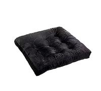 MLCYYJS Galettes de chaise de bar carrées épaisses et anti-déformation en velours chaud et doux, lavables, ne se décolorent pas, 50,8 x 50,8 cm, noir