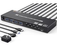 MLEEDA HDMI KVM Switch 4 PC 1 Monitor 4K@60Hz, Simulation EDID, Commutateurs KVM pour 4 PC Partageant 1 Monitor et 4 Ports USB 3.0 Clavier Souris, avec Contrôleur de Bureau et 5 Câbles